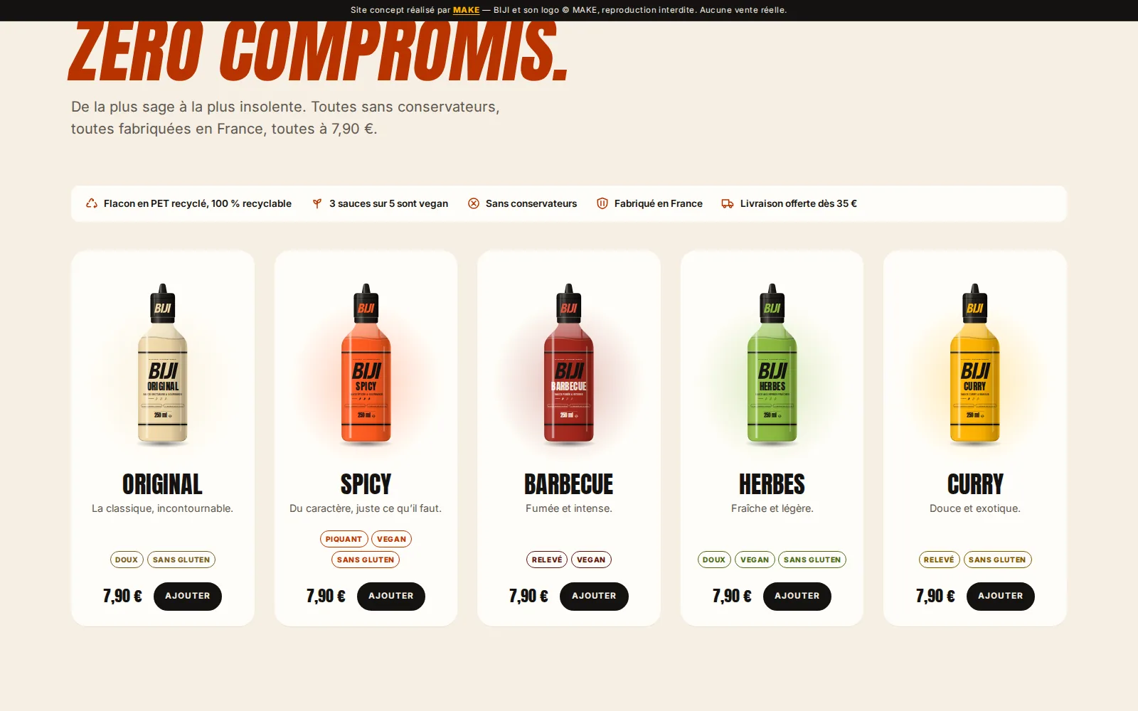 BIJI, la gamme de sauces avec ajout au panier