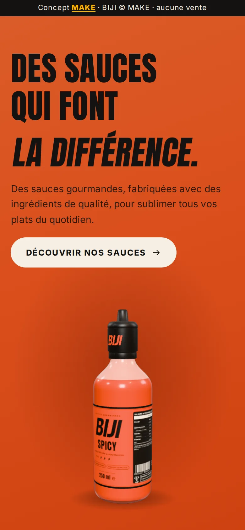 BIJI sur mobile, bouteille animée