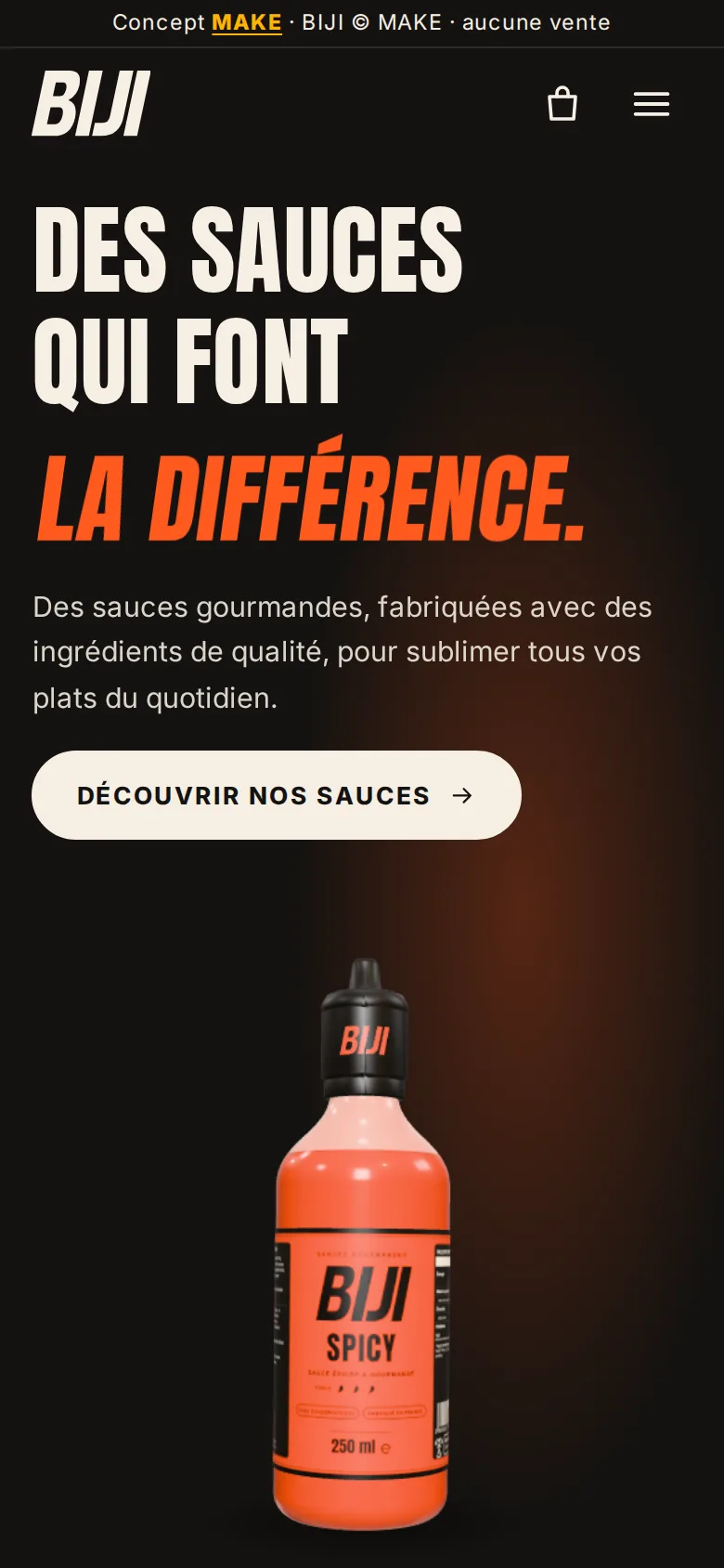 BIJI sur mobile, accueil